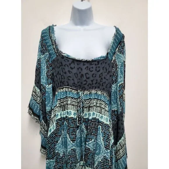 Free People Heart of Gold Mini Dress S charcoal combo - Picture 6 of 10